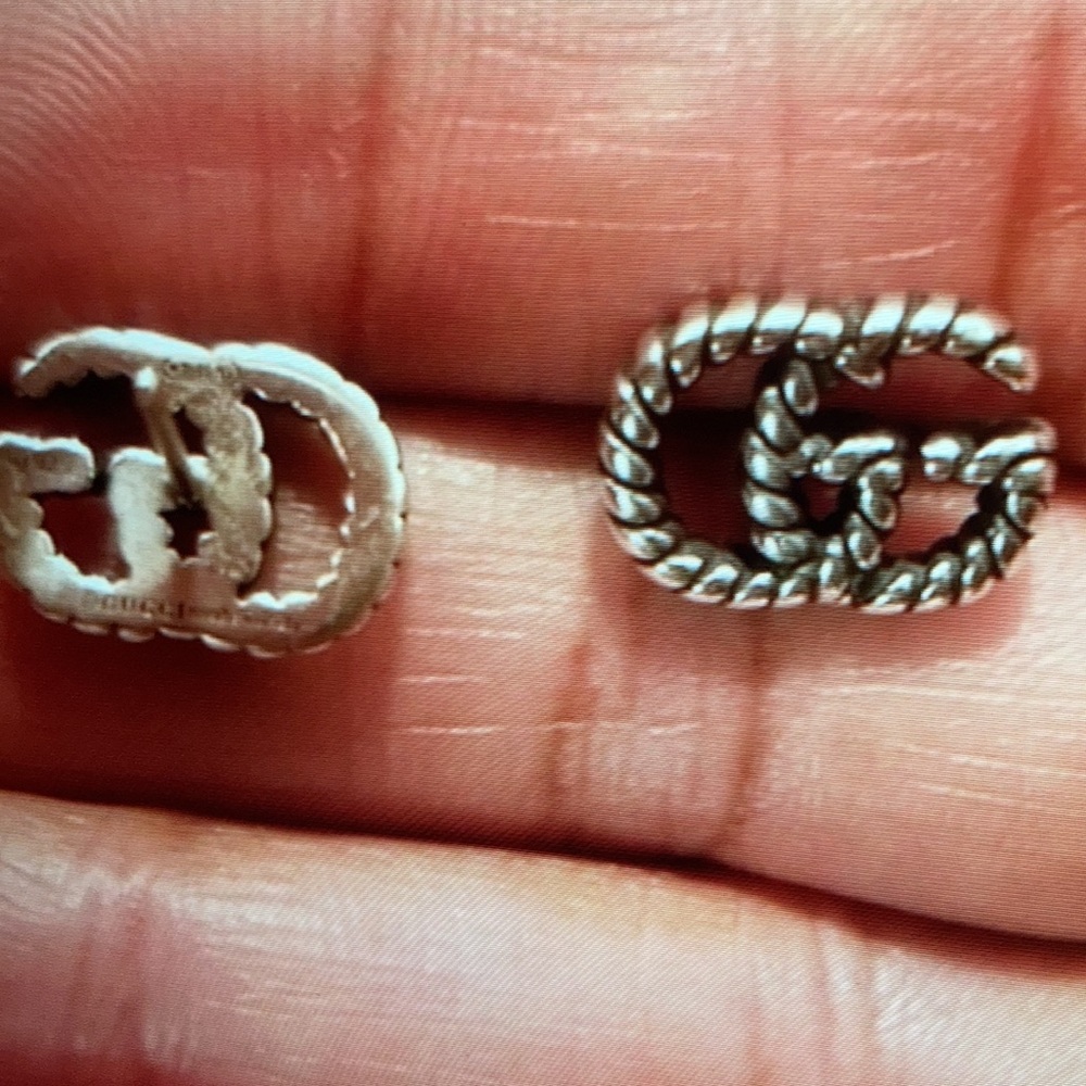 Gucci Silver Interlocking Stud Earrings With Orig… - image 4